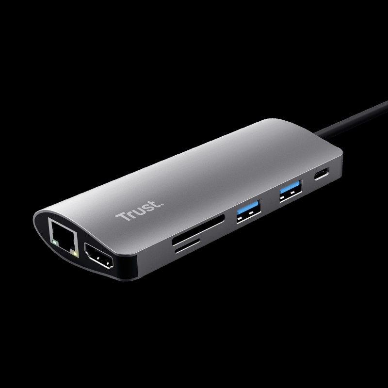 Trust adaptador 7en1 USBC HDMI redlector de tarjetas USBC y USB  23775