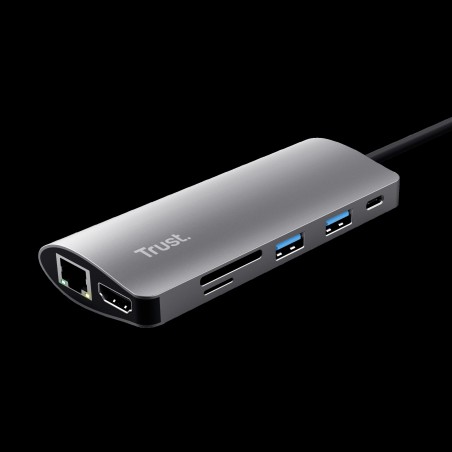 Trust adaptador 7en1 USBC HDMI redlector de tarjetas USBC y USB  23775