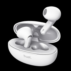 Trust audifonos bluetooth intraaurales color blanco microf ccancelacion de ruido  25173