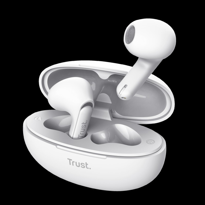 Trust audifonos bluetooth intraaurales color blanco microf ccancelacion de ruido  25173