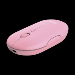 Trust  mouse recargable inalambrico silencioso color rosa con  24125