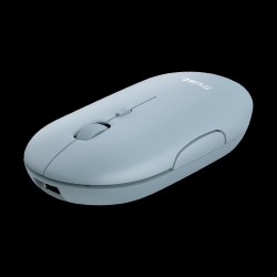 Trust  mouse recargable inalambrico silencioso color azul  24126