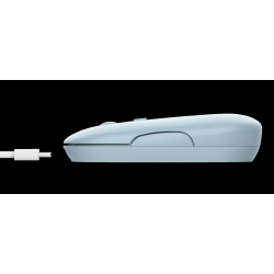 Trust  mouse recargable inalambrico silencioso color azul  24126