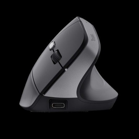 Trust mouse ergononico color negro inalambrico y recargable  25145