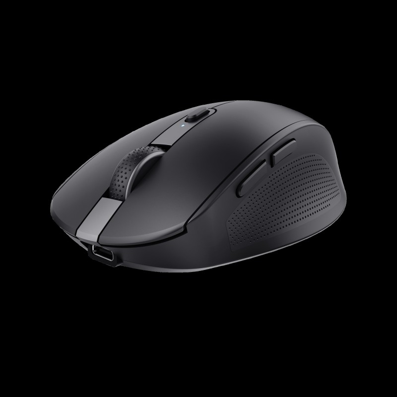 Trust mouse inalambrico recargable color negro silencioso  24819
