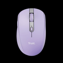 Trust mouse inalambrico recargable color lila silencioso  25384