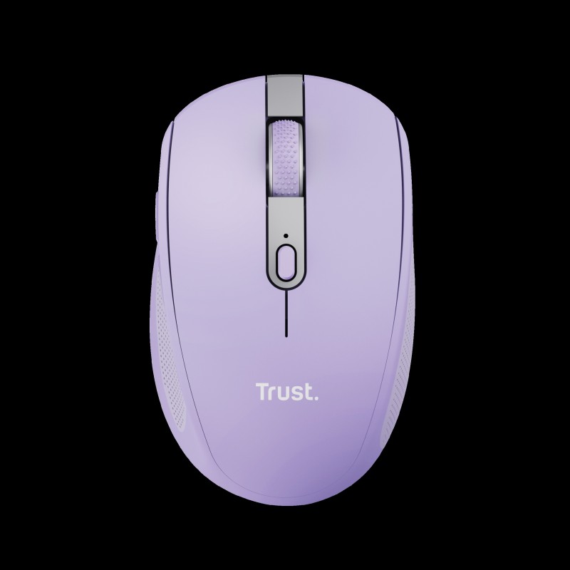 Trust mouse inalambrico recargable color lila silencioso  25384