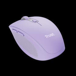 Trust mouse inalambrico recargable color lila silencioso  25384