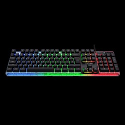 Trust teclado gamer color negro iluminado en español  23823