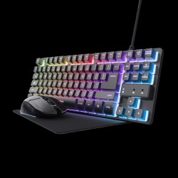Trust teclado mouse y almohadilla gamer color negro en español  25227