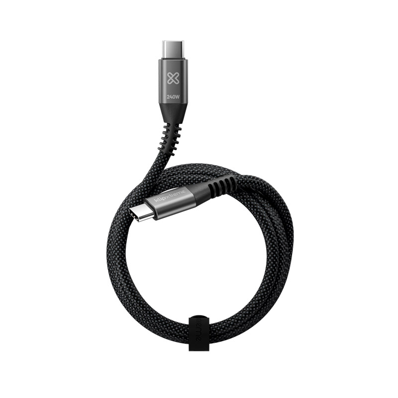 Klip Xtreme - USB cable - 24 pin USB-C - 3 m - Black - 240W Braided Fast Charging
