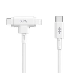 Targus cable de carga hyper 60W 2 en 1 USBC en blanco  HJ4010WHGL