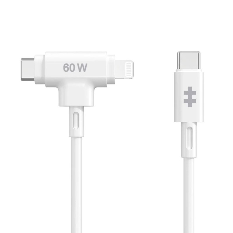 Targus cable de carga hyper 60W 2 en 1 USBC en blanco  HJ4010WHGL