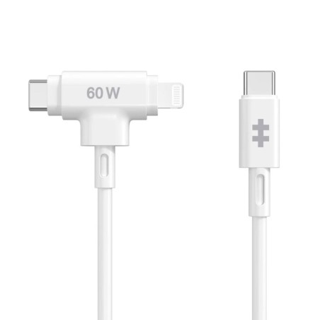 Targus cable de carga hyper 60W 2 en 1 USBC en blanco  HJ4010WHGL