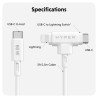 Targus cable de carga hyper 60W 2 en 1 USBC en blanco  HJ4010WHGL