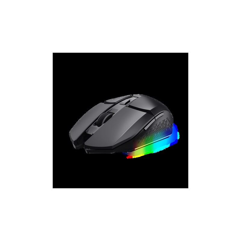 Trust mouse gaming inalambrico GXT 110 Felox recargable con iluminación LED multicolor negro  25037