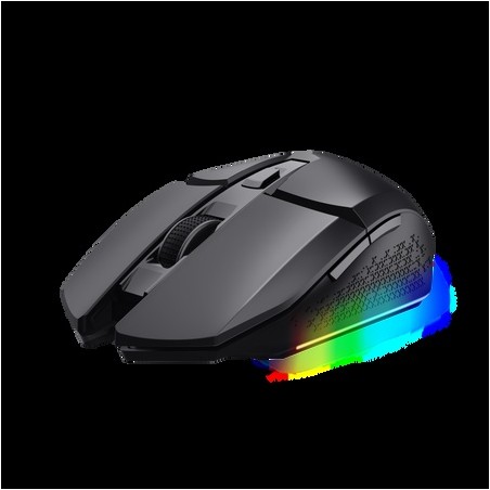 Trust mouse gaming inalambrico GXT 110 Felox recargable con iluminación LED multicolor negro  25037