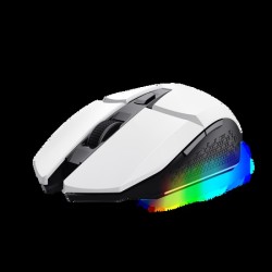 Trust  mouse gaming inalambrico GXT 110 Felox recargable con iluminación LED multicolor blanco  25069