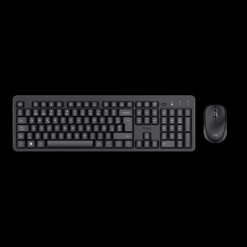 Trust combo de teclado y mouse inalámbricos y silenciosos ES ODY II  25020