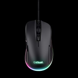Trust  mouse Eco GXT 923 YBAR color negro gaming resolución de 7200 ppp e iluminacion LED RGB  24729