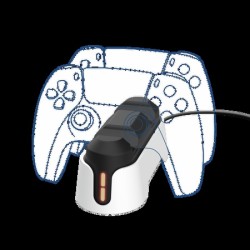 Trust GXT 255W soporte de carga rapida para mandos de PS5 blanco  25597