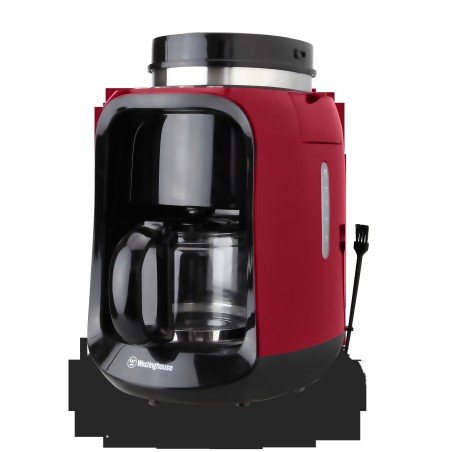 Westinghouse cafetera con moledor café 2 en 1 roja   WKCM256