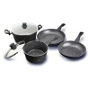 Westinghouse juego de 2 ollas 2 sartenes  de aluminio forjado  acabado marmol de 6 piezas  WCCS000906AMBB
