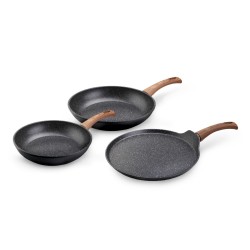 Westinghouse juego sartenes 3 piezas 20 cm 26 cm y 28 cm de aluminio forjado antiaherentes acabado en mármol  WCCS003203AMBB