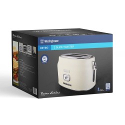 Westinghouse tostadora retro de 2 rebanadas color champam  WKTT857WH