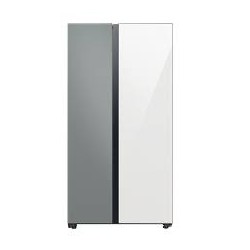 SAMSUNG Refrigeradora SAMSUNG BESPOKE Side by Side 23PIES640L blanco con gris WIFI RS23CB700A7GAP