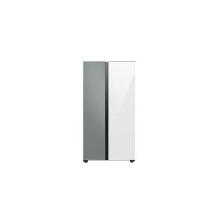 SAMSUNG Refrigeradora SAMSUNG BESPOKE Side by Side 23PIES640L blanco con gris WIFI RS23CB700A7GAP