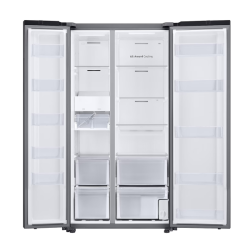 SAMSUNG Refrigeradora SAMSUNG BESPOKE Side by Side 23PIES640L blanco con gris WIFI RS23CB700A7GAP