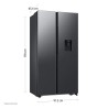 SAMSUNG Refrigerador 20 pies Side by side con dispensador plateada RS57DG4100M9AP