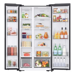 SAMSUNG Refrigerador 20 pies Side by side sin dispensador plateada RS57DG4000M9AP