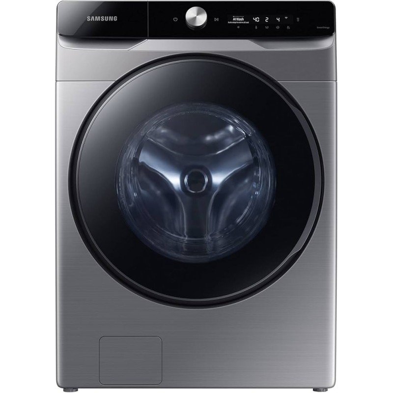 SAMSUNG Lavasecadora 20 kg Lavado13 kg Secado Carga Frontal EcoBubble Acero Platinado WD20T6300GPAX