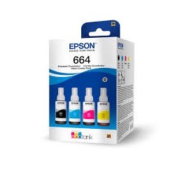 Epson botella de tinta T664 pack completo de 4 colores negro cian magenta y amarillo  T6645204P