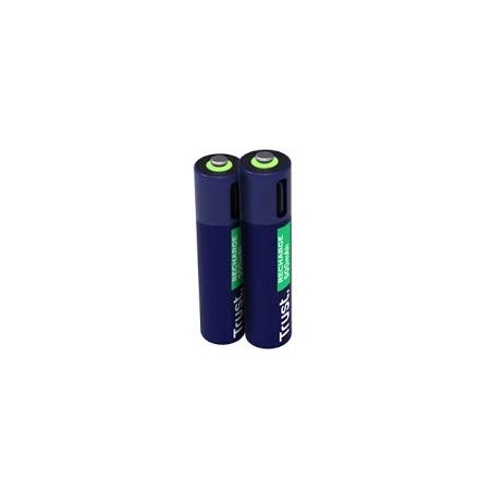 Trust pilas AAA recargables en USBC azul  25585