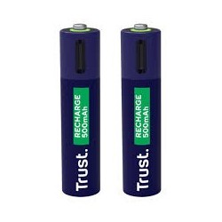 Trust pilas AAA recargables en USBC azul  25585