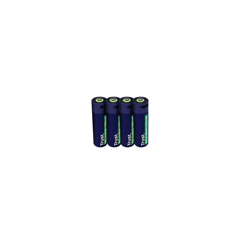 Trust pilas AA recargables en USBC azul  25584