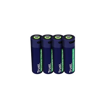 Trust pilas AA recargables en USBC azul  25584