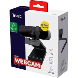 Trust tanor webcam Full HD de 1080p negro  25548