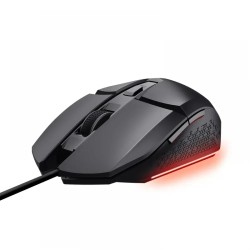 Trust mouse alambrico gamer color negro iluminado  25036