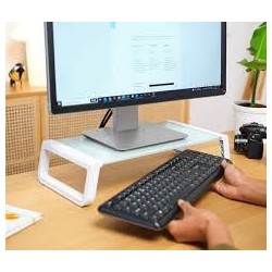 Trust monta soporte para monitor de cristal templado blanco  25351