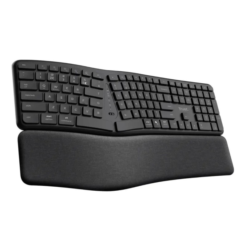 Trust keyra teclado inalambrico multidispositivo ergonomico US  25459