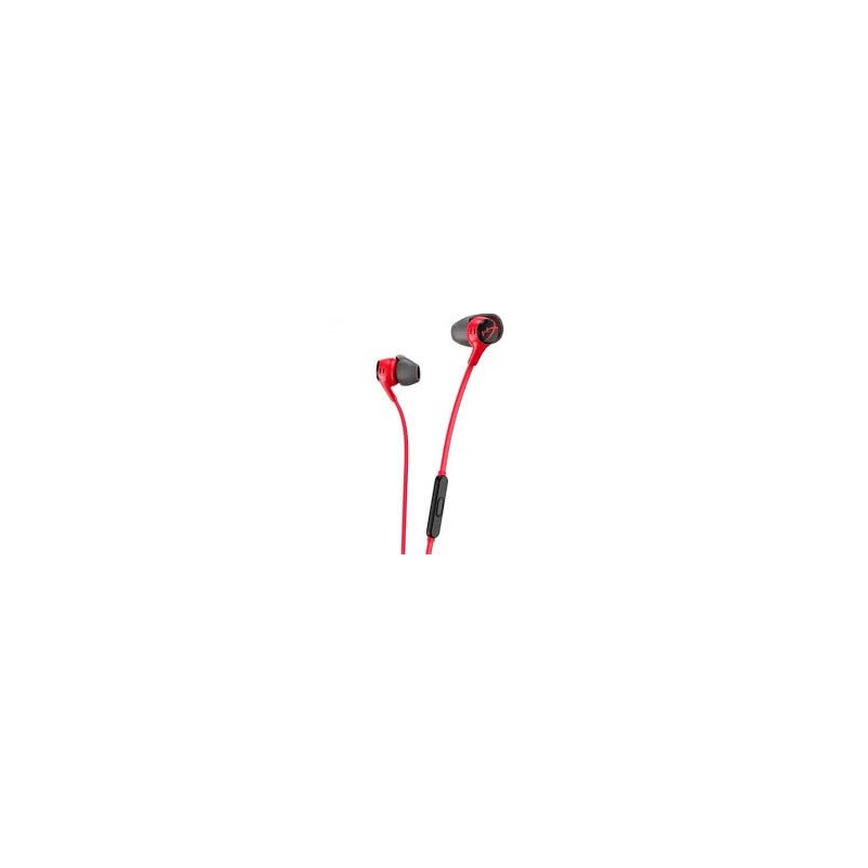 HyperX Cloud Earbuds II - Auriculares internos con micro - en oreja - cableado - conector de 3,5 mm - rojo