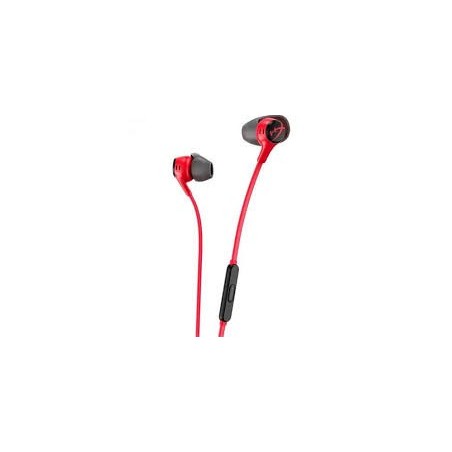 HyperX Cloud Earbuds II - Auriculares internos con micro - en oreja - cableado - conector de 3,5 mm - rojo