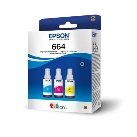 Epson botella de tinta T664 pack de 3 colores cian magenta y amarillo  T6645203P