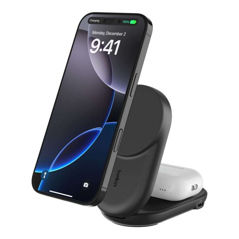 Belkin - Qi2 25W 3 in 1 Compact - Lithium - Para Universal - Compact BLACK