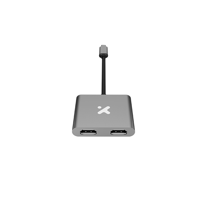 Xtech - Video adapter - USB Type C - Dual HDMI - Metal silver - 4K  XTC-548