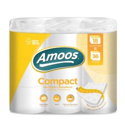 Amoos papel higienico compact doble hoja 266 H 18 rollos paq x 1 H623212.0